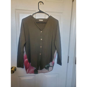 Women's Oddy Blouse, Small, Olive and Pink